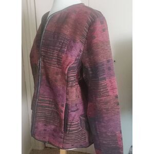 J4 C.J. Banks zip-up dressy jacket with black faux leather trim